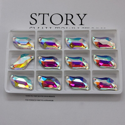 Sve veličine Sve boje ab s oblik ušivanje na vještački dijamant staklo kristalno šivanje ravni naslon 2 rupe 6*12 10*20 14*30 za ukrašavanje haljine