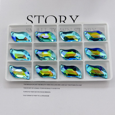 Sve veličine Sve boje ab s oblik ušivanje na vještački dijamant staklo kristalno šivanje ravni naslon 2 rupe 6*12 10*20 14*30 za ukrašavanje haljine