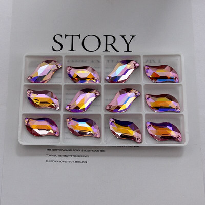 Sve veličine Sve boje ab s oblik ušivanje na vještački dijamant staklo kristalno šivanje ravni naslon 2 rupe 6*12 10*20 14*30 za ukrašavanje haljine