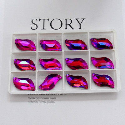 Sve veličine Sve boje ab s oblik ušivanje na vještački dijamant staklo kristalno šivanje ravni naslon 2 rupe 6*12 10*20 14*30 za ukrašavanje haljine