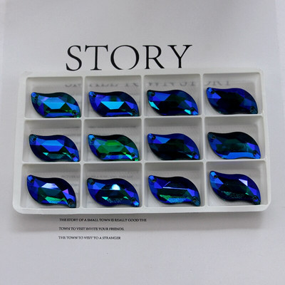 Sve veličine Sve boje ab s oblik ušivanje na vještački dijamant staklo kristalno šivanje ravni naslon 2 rupe 6*12 10*20 14*30 za ukrašavanje haljine