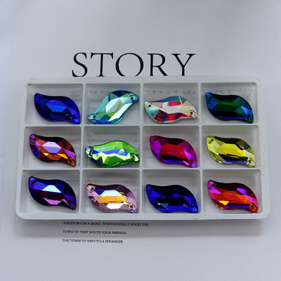 Sve veličine Sve boje ab s oblik ušivanje na vještački dijamant staklo kristalno šivanje ravni naslon 2 rupe 6*12 10*20 14*30 za ukrašavanje haljine