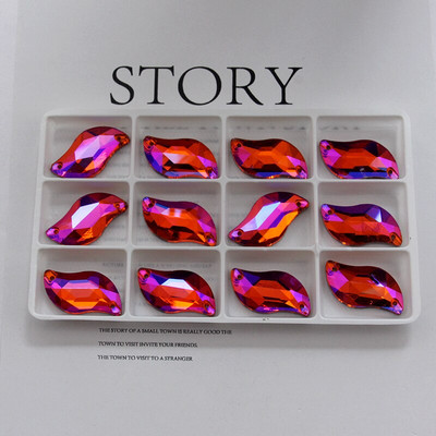 Sve veličine Sve boje ab s oblik ušivanje na vještački dijamant staklo kristalno šivanje ravni naslon 2 rupe 6*12 10*20 14*30 za ukrašavanje haljine