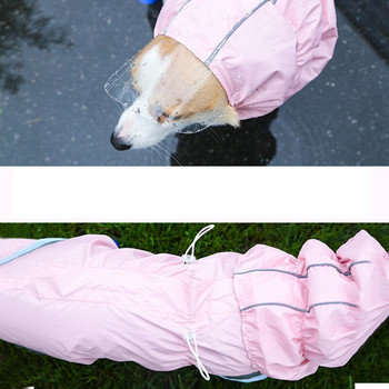 HOOPET Pet Cat Dog Дъждобран Дрехи с качулка Водоустойчив гащеризон за дъжд за големи средни малки кучета Златни външни дрехи