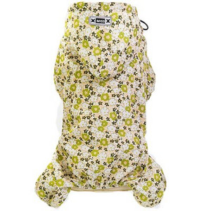 Pláštenka pre domáce zvieratá s potlačou, modrá, ružová, žltá, kvetinový vzor, 4 nohy, overal pre malé a stredné psy, pršiplášť, oblečenie pre domáce zvieratá