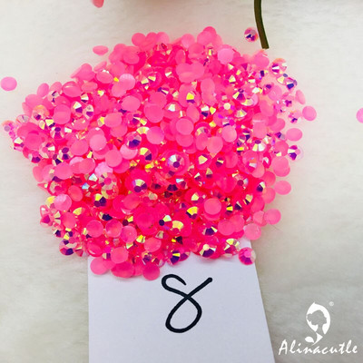 Alinacutle 20g Pietre prețioase 4mm / 6mm Card Shakers Diamond Back Plate Cristal Acrilic Gemstone Nail Art Paiete Artizanat din hârtie