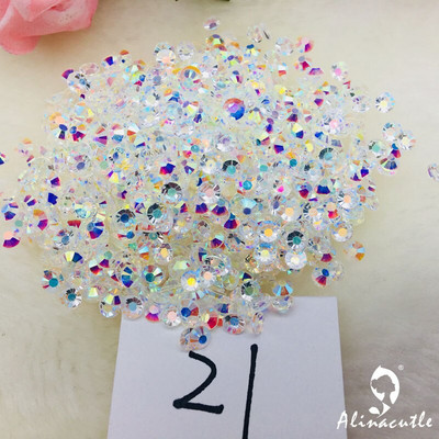 Alinacutle 20g Pietre prețioase 4mm / 6mm Card Shakers Diamond Back Plate Cristal Acrilic Gemstone Nail Art Paiete Artizanat din hârtie