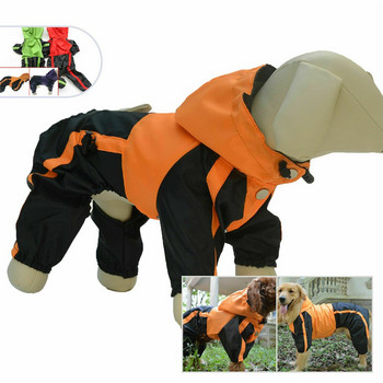Αδιάβροχο αδιάβροχο αδιάβροχο ολόσωμο αντανακλαστικό παλτό βροχής Αντηλιακό μπουφάν για ρούχα εξωτερικού χώρου για σκύλους Προμήθειες για κατοικίδια με κουκούλα