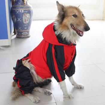 Αδιάβροχο αδιάβροχο αδιάβροχο ολόσωμο αντανακλαστικό παλτό βροχής Αντηλιακό μπουφάν για ρούχα εξωτερικού χώρου για σκύλους Προμήθειες για κατοικίδια με κουκούλα