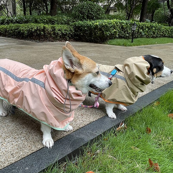 Светлоотразителен дъждобран за кучета Дъждобран за сцепление Водоустойчиво ветроустойчиво котешко яке за дрехи за средно големи кучета Гащеризон Стоки за домашни любимци