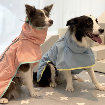 Ανακλαστικό αδιάβροχο σκύλου Traction Rain Coat Αδιάβροχο αντιανεμικό μπουφάν γάτας για μεσαία μεγάλα ρούχα για σκύλους Jumpsuit Προμήθειες για κατοικίδια