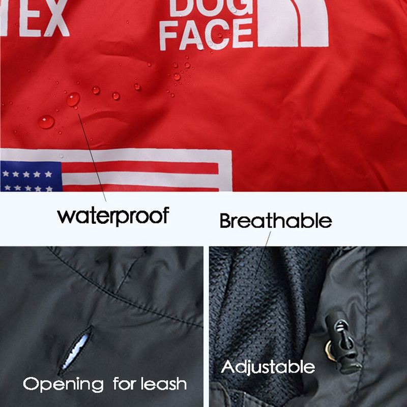 Veekindel lemmiklooma koerte mantel Lemmikloomade riided õues jakk Helkurriided kapuuts Koera näo vihmamantel väikestele keskmise suurusega koertele