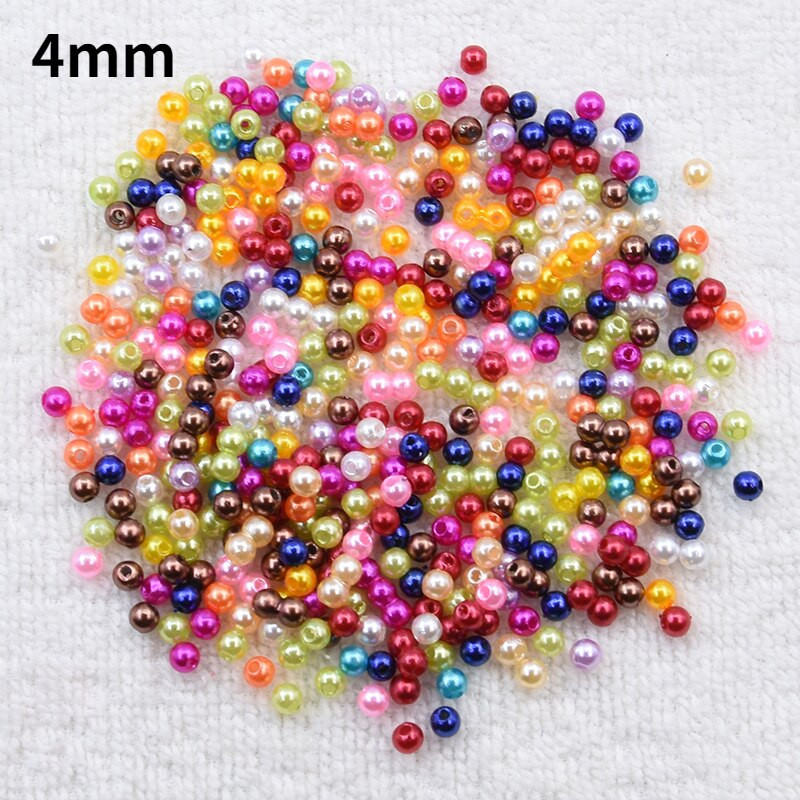 3 4 6 8 10 mm ABS pērļu imitācijas apaļas ar caurumu Akrila krelles DIY Rokassprādzes Auskari Šūšanas Pērlītes Kaklarotas Juvelierizstrādājumu izgatavošana