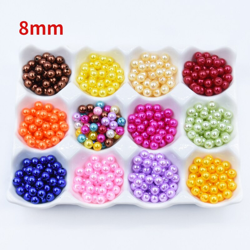 3 4 6 8 10 mm ABS pērļu imitācijas apaļas ar caurumu Akrila krelles DIY Rokassprādzes Auskari Šūšanas Pērlītes Kaklarotas Juvelierizstrādājumu izgatavošana