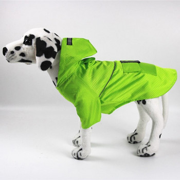 Дъждобран за домашни кучета с качулка и джобове Светлоотразителни ленти Леко регулируемо яке за дъжд Доставки за домашни кучета