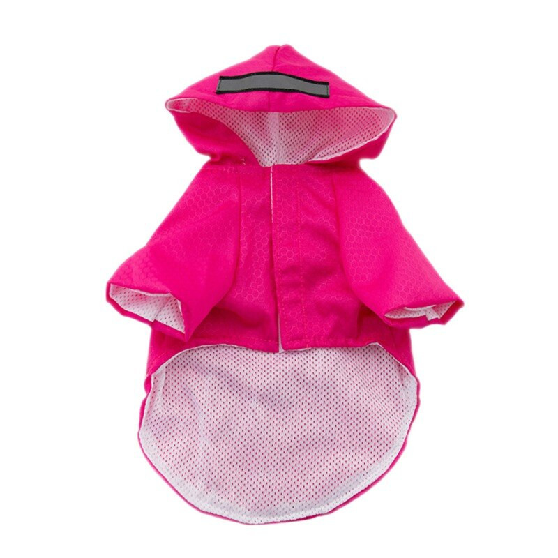 Pláštenka pre psov s kapucňou a vreckami, reflexné pásy, ľahká nastaviteľná pršiplášť, potreby pre psov