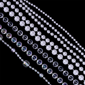 3M Imitation Pearl Beads Line Chain Trim 4mm-10mm Bead Curtain for Wedding Bride Bouquet Decor DIY κοσμήματα Αξεσουάρ ρούχων