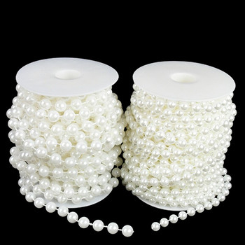 3M Imitation Pearl Beads Line Chain Trim 4mm-10mm Bead Curtain for Wedding Bride Bouquet Decor DIY κοσμήματα Αξεσουάρ ρούχων