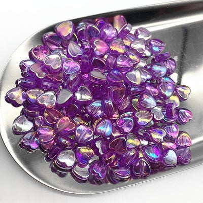 100 ks 8 mm priehľadné AB prívesky v tvare srdca akrylové korálky voľné dištančné korálky na výrobu šperkov DIY ručne vyrobený náramok