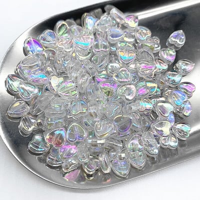 100 ks 8 mm priehľadné AB prívesky v tvare srdca akrylové korálky voľné dištančné korálky na výrobu šperkov DIY ručne vyrobený náramok