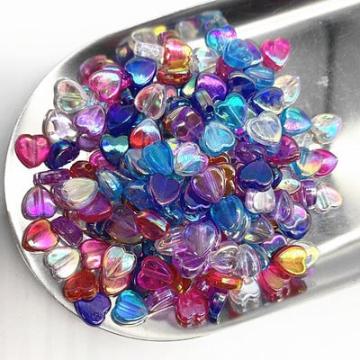 100 ks 8 mm priehľadné AB prívesky v tvare srdca akrylové korálky voľné dištančné korálky na výrobu šperkov DIY ručne vyrobený náramok