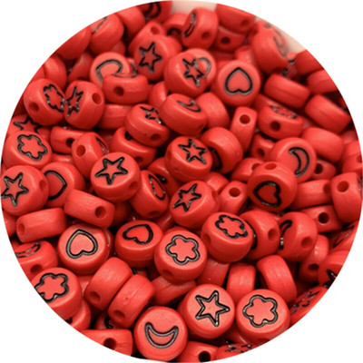 100 buc/lot, 7 mm, stele luni, flori, margele, forma ovala, margele acrilice spatiate pentru realizarea de bijuterii, bricolaj, brelocuri, bratara, colier