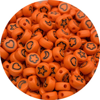 100 buc/lot, 7 mm, stele luni, flori, margele, forma ovala, margele acrilice spatiate pentru realizarea de bijuterii, bricolaj, brelocuri, bratara, colier