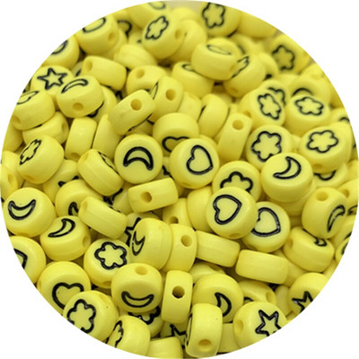 100 buc/lot, 7 mm, stele luni, flori, margele, forma ovala, margele acrilice spatiate pentru realizarea de bijuterii, bricolaj, brelocuri, bratara, colier