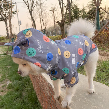 Pet Cat Dog Raincoat Hooded Smiley Animal Puppy Dog Rain Coat Outdoor Pet Ρούχα με κουκούλα αντιανεμική σχεδίαση Αδιάβροχο παλτό 2022