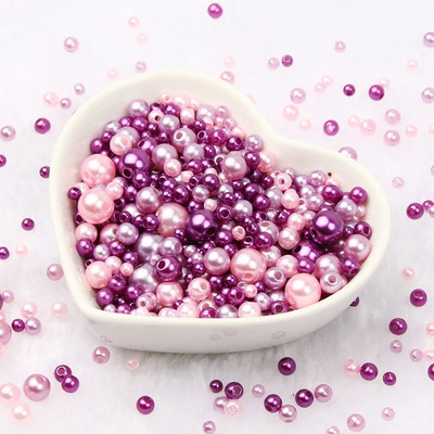 Mixed 3/4/5/6/8mm Color Acrylic Pearl Beads Round Loose Imitation Pearls For Needlework Jewelry Making Bracelet Diy Crafts
