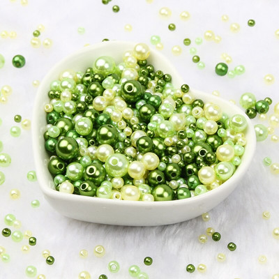 Jauktas 3/4/5/6/8 mm krāsas akrila pērļu krelles apaļas, vaļīgas imitācijas pērles rokdarbiem Rotaslietas Rokassprādzes Izgatavošana Amatniecība