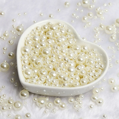 Jauktas 3/4/5/6/8 mm krāsas akrila pērļu krelles apaļas, vaļīgas imitācijas pērles rokdarbiem Rotaslietas Rokassprādzes Izgatavošana Amatniecība