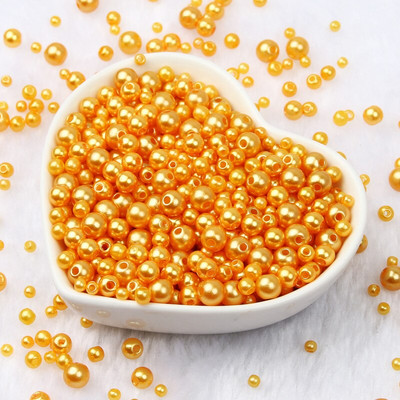 Jauktas 3/4/5/6/8 mm krāsas akrila pērļu krelles apaļas, vaļīgas imitācijas pērles rokdarbiem Rotaslietas Rokassprādzes Izgatavošana Amatniecība