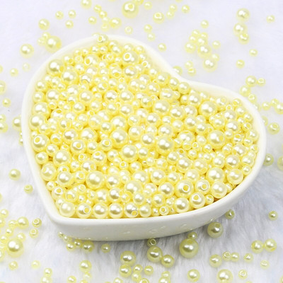 Jauktas 3/4/5/6/8 mm krāsas akrila pērļu krelles apaļas, vaļīgas imitācijas pērles rokdarbiem Rotaslietas Rokassprādzes Izgatavošana Amatniecība