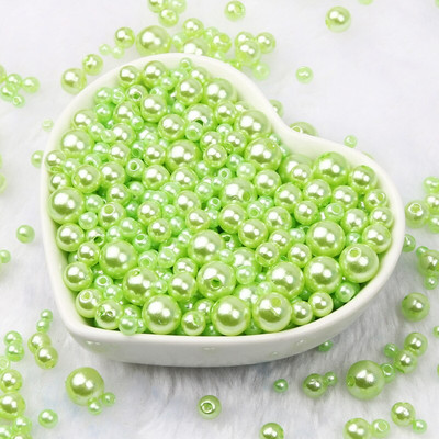 Jauktas 3/4/5/6/8 mm krāsas akrila pērļu krelles apaļas, vaļīgas imitācijas pērles rokdarbiem Rotaslietas Rokassprādzes Izgatavošana Amatniecība