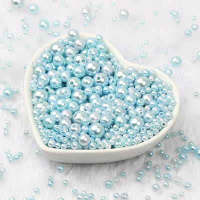 Jauktas 3/4/5/6/8 mm krāsas akrila pērļu krelles apaļas, vaļīgas imitācijas pērles rokdarbiem Rotaslietas Rokassprādzes Izgatavošana Amatniecība