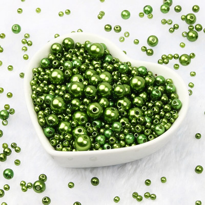 Jauktas 3/4/5/6/8 mm krāsas akrila pērļu krelles apaļas, vaļīgas imitācijas pērles rokdarbiem Rotaslietas Rokassprādzes Izgatavošana Amatniecība