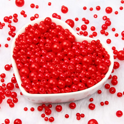 Jauktas 3/4/5/6/8 mm krāsas akrila pērļu krelles apaļas, vaļīgas imitācijas pērles rokdarbiem Rotaslietas Rokassprādzes Izgatavošana Amatniecība