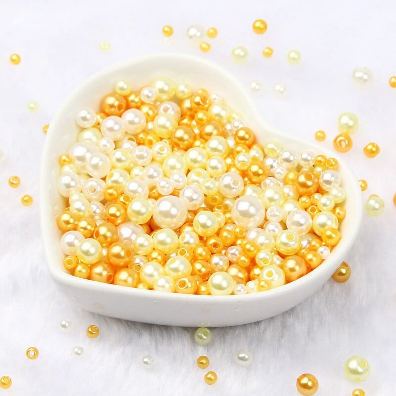 Jauktas 3/4/5/6/8 mm krāsas akrila pērļu krelles apaļas, vaļīgas imitācijas pērles rokdarbiem Rotaslietas Rokassprādzes Izgatavošana Amatniecība