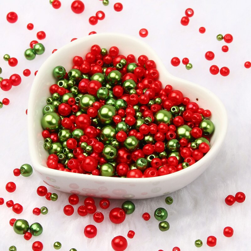 Jauktas 3/4/5/6/8 mm krāsas akrila pērļu krelles apaļas, vaļīgas imitācijas pērles rokdarbiem Rotaslietas Rokassprādzes Izgatavošana Amatniecība