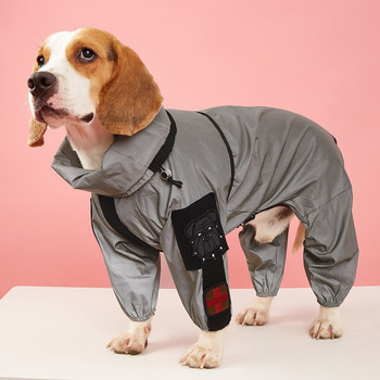 Αδιάβροχο αντανακλαστικό κατοικίδιο ζώο all-inclusive τετράποδο μεγάλο αδιάβροχο σκύλου μπορεί να επικολληθεί περιβραχιόνιο Dog Tide Μάρκα Raincoat Ρούχα για κατοικίδια