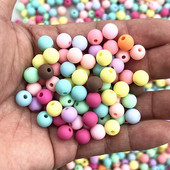 8mm 10mm στρογγυλές ακρυλικές ματ χάντρες Loose spacer beads for jewelry Making DIY Handmade Clothing αξεσουάρ