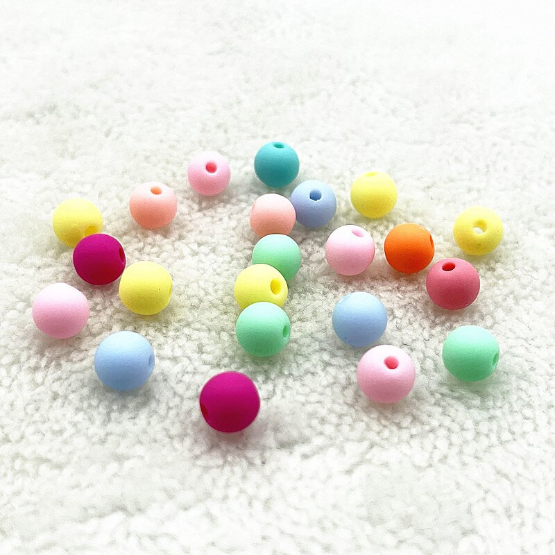 8mm 10mm στρογγυλές ακρυλικές ματ χάντρες Loose spacer beads for jewelry Making DIY Handmade Clothing αξεσουάρ