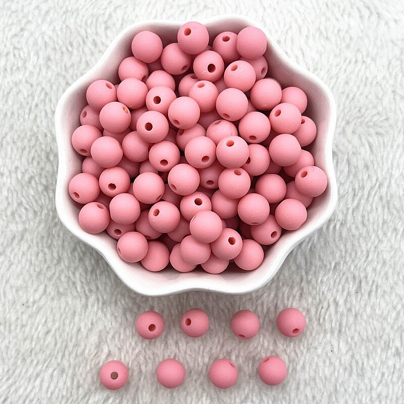 8mm 10mm στρογγυλές ακρυλικές ματ χάντρες Loose spacer beads for jewelry Making DIY Handmade Clothing αξεσουάρ