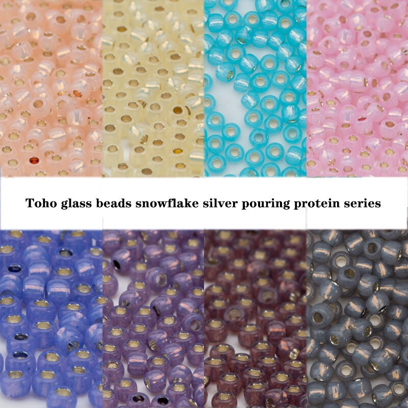 Taidian Janpan TOHO okrúhle sklenené korálky 8/0 3 mm fialové, strieborné, s mramorovou podšívkou, 20 farieb, gotický štýl, 5/10/20 gramov