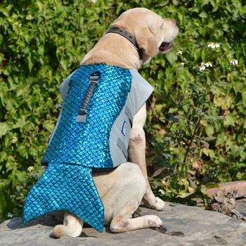 Γιλέκο μαγιό σκύλου σωσίβιο μπουφάν για σκύλους κατοικίδιων ζώων Ρούχα για σκύλους καρχαρία Σχήμα γοργόνας Πτυσσόμενο ασφαλές γιλέκο για σκύλους