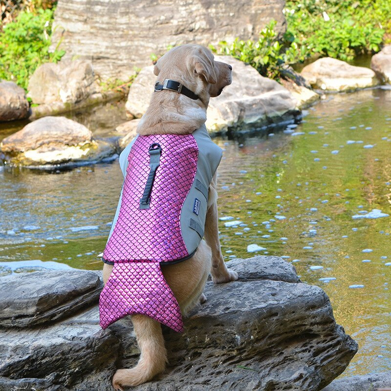 Prsluk za kupanje za pse, prsluk za spašavanje, odjeća za pse za kućne ljubimce, oblik morskog psa, sirena, sklopivi sigurnosni prsluk za pse