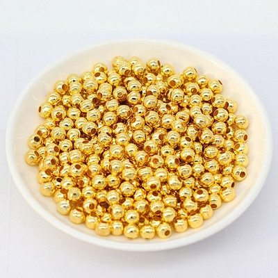 200 бр./лот Метални кръгли мъниста Гладка топка Свободни дистанционни мъниста за изработка на бижута Направи си сам Гривни Талисмани Аксесоари за бижута 2-8 mm