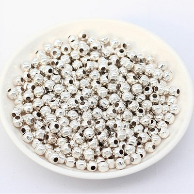 200 бр./лот Метални кръгли мъниста Гладка топка Свободни дистанционни мъниста за изработка на бижута Направи си сам Гривни Талисмани Аксесоари за бижута 2-8 mm