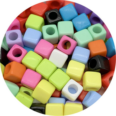 50 bucăți 7x7mm mărgele distanțiere acrilice în formă pătrată pentru realizarea de bijuterii, colier de brățări lucrate manual